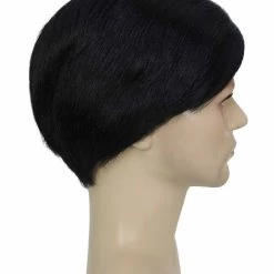 BC Nerd | Men's Black Color Straight Middle Part Nerd Wig