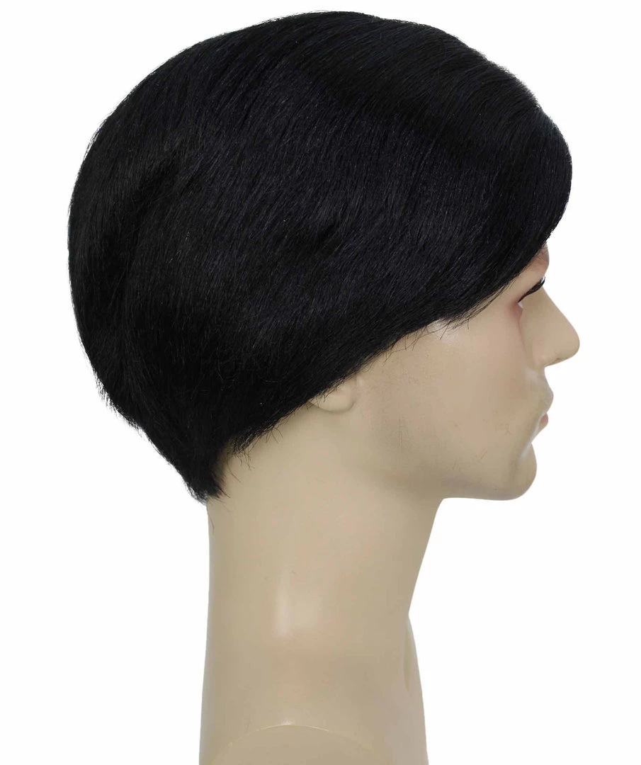 BC Nerd | Men's Black Color Straight Middle Part Nerd Wig