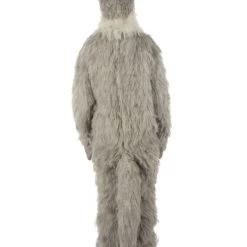 Men's HPO White And Grey Civet Cat Costume With Mask - Long Synthetic Fibers Bundle