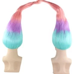 HPO Twin Troll Wig Set | 2 Detachable Rainbow Troll Wigs | Premium Breathable Halloween Wigs For 2