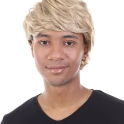 HPO Men's Snow Movie Mens Wig | Blonde Cosplay Halloween Wig | Premium Breathable Capless Cap