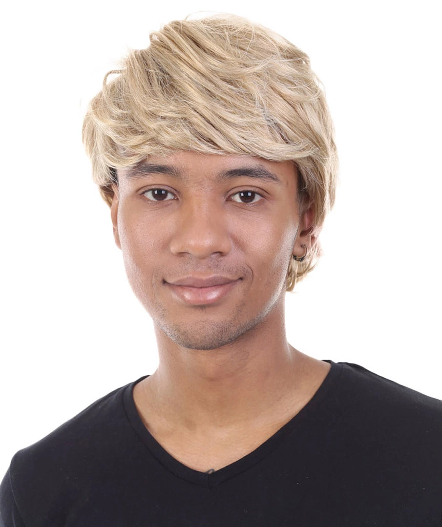 HPO Men's Snow Movie Mens Wig | Blonde Cosplay Halloween Wig | Premium Breathable Capless Cap