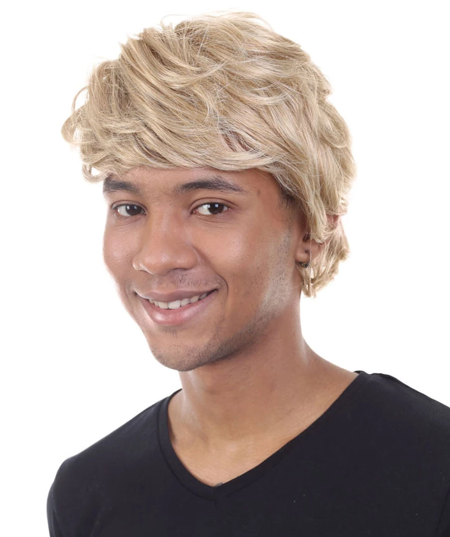 HPO Men's Snow Movie Mens Wig | Blonde Cosplay Halloween Wig | Premium Breathable Capless Cap