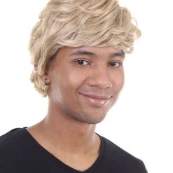 HPO Men's Snow Movie Mens Wig | Blonde Cosplay Halloween Wig | Premium Breathable Capless Cap