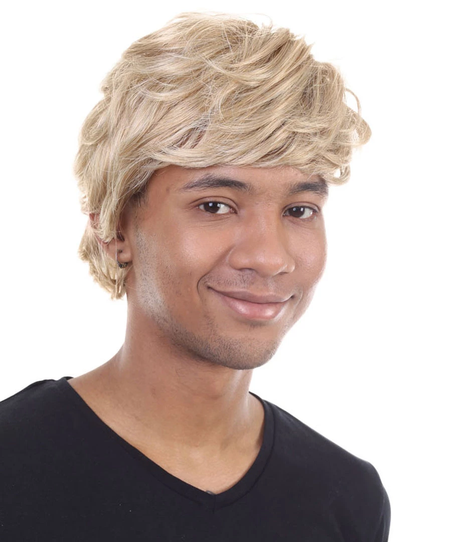 HPO Men's Snow Movie Mens Wig | Blonde Cosplay Halloween Wig | Premium Breathable Capless Cap