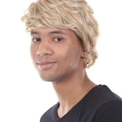 HPO Men's Snow Movie Mens Wig | Blonde Cosplay Halloween Wig | Premium Breathable Capless Cap