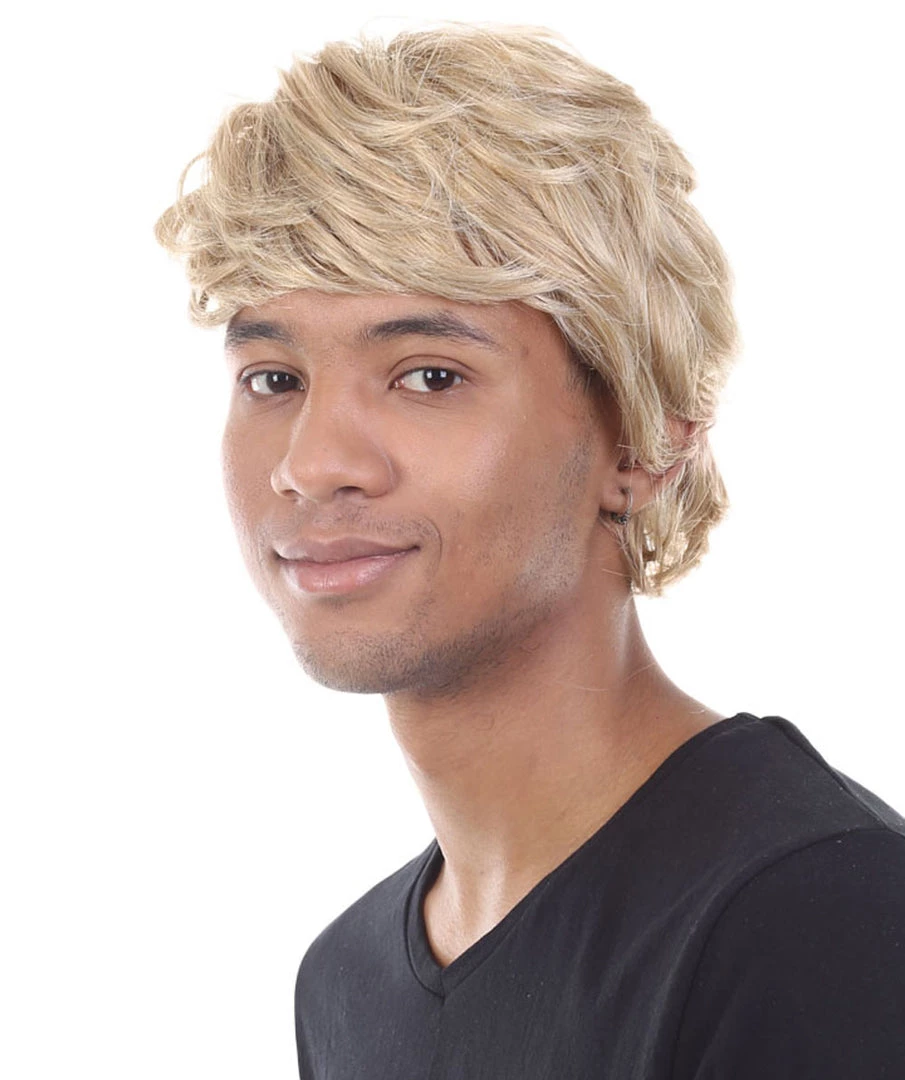HPO Men's Snow Movie Mens Wig | Blonde Cosplay Halloween Wig | Premium Breathable Capless Cap
