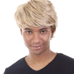 HPO Men's Snow Movie Mens Wig | Blonde Cosplay Halloween Wig | Premium Breathable Capless Cap