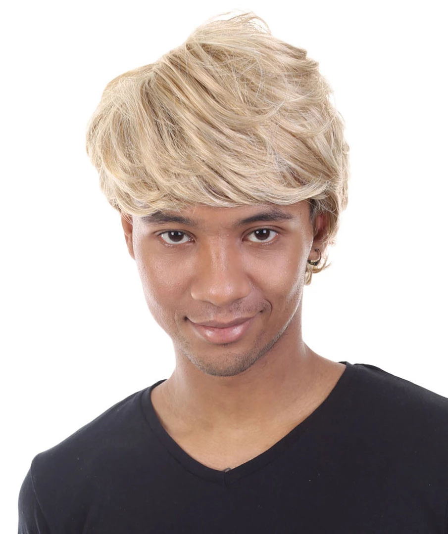 HPO Men's Snow Movie Mens Wig | Blonde Cosplay Halloween Wig | Premium Breathable Capless Cap
