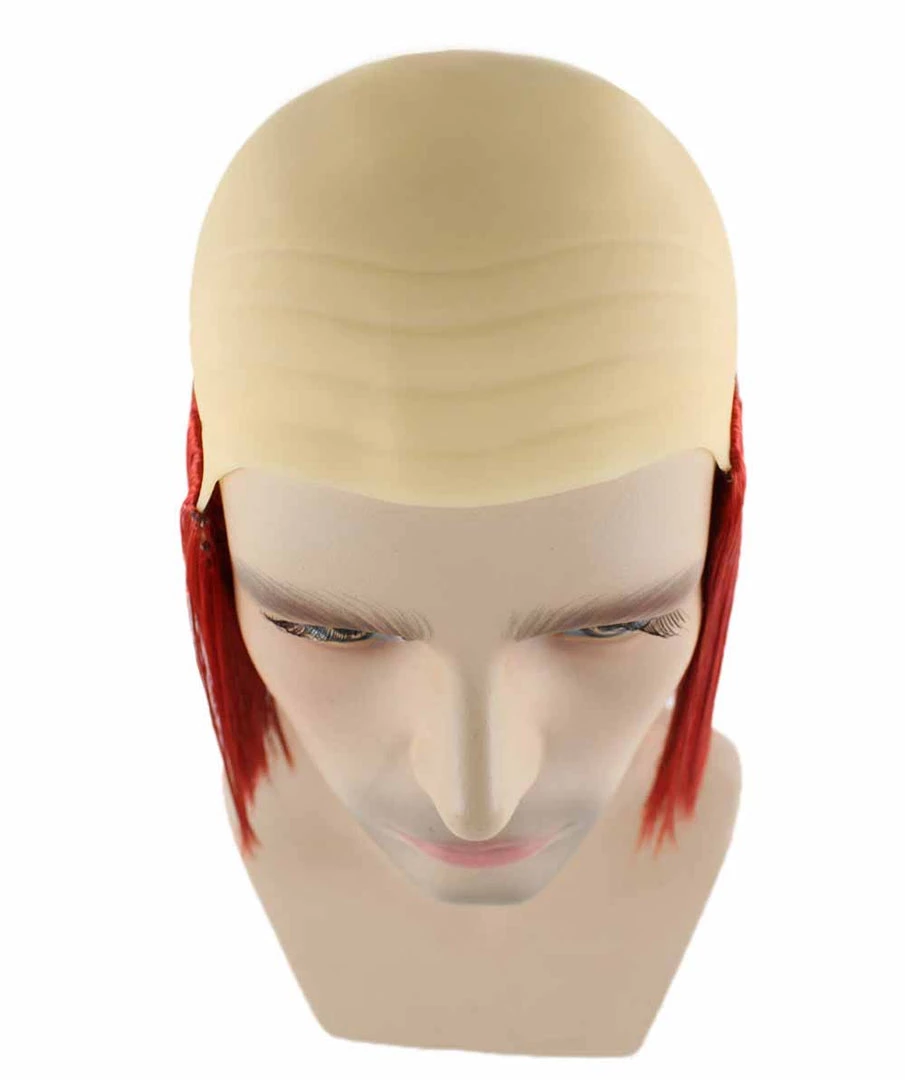 HPO Bald Straight Mens Clown Red Wig | Wig With Bald Cap Men's