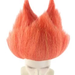 HPO Men's Fire Movie Mens Wig | All Back Tall Red Wig | Premium Breathable Capless Cap