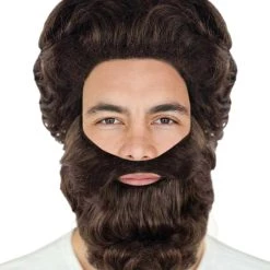 HPO Brown Pirate Mens Wig And Beard Set | Cosplay Halloween Wig | Premium Breathable Capless Cap