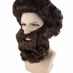 HPO Brown Pirate Mens Wig And Beard Set | Cosplay Halloween Wig | Premium Breathable Capless Cap