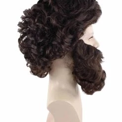 HPO Brown Pirate Mens Wig And Beard Set | Cosplay Halloween Wig | Premium Breathable Capless Cap