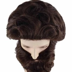 HPO Brown Pirate Mens Wig And Beard Set | Cosplay Halloween Wig | Premium Breathable Capless Cap