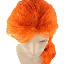 HPO 80's Orange Super Mullet Mens Wig | Pumkin Long Cosplay Halloween Wig | Premium Breathable Capless Cap