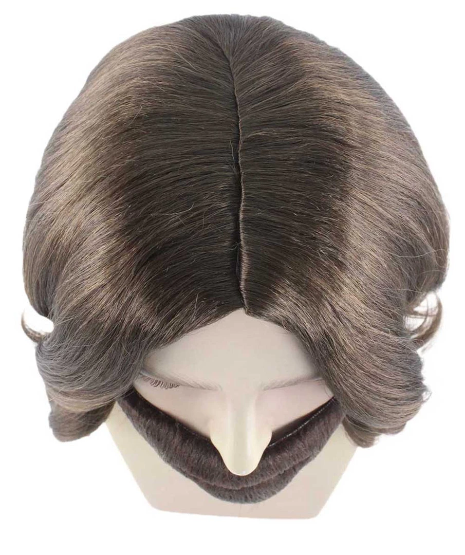 HPO Men's Medieval King Wig With Full Beard Set | Mens Cosplay Halloween Wig | Premium Breathable Capless Cap