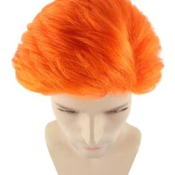 HPO Men's Orange Anime Cosplay Short Wig | All Back Cosplay Halloween Wig | Premium Breathable Capless Cap