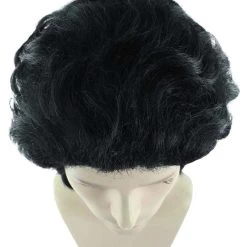 HPO Men's Men 50's Pompadour Black Wig | Premium Breathable Capless Cap