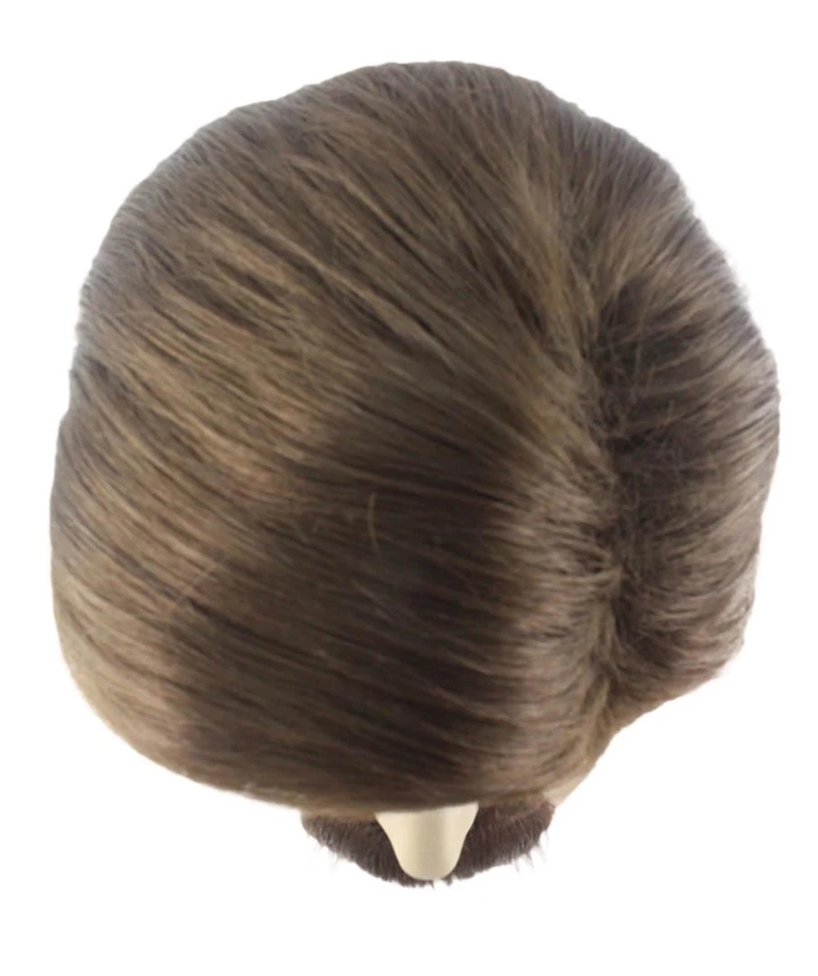 HPO Men's Men Brown Wig With Moustache Set | Cosplay Halloween Wig | Premium Breathable Capless Cap