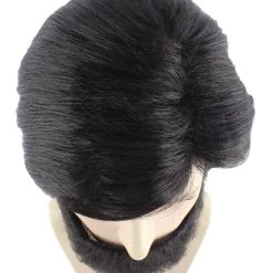 HPO Men's Men Black Wig With Full Beard Set | Cosplay Halloween Wig | Premium Breathable Capless Cap