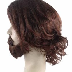 HPO Brown Curly Wavy Mens Wig & Beard Set | Cosplay Halloween Wig | Premium Breathable Capless Cap Men's