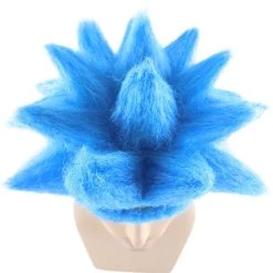 HPO Scientist TV/Movie Mens Wig And Unibrow | Sky Blue Cosplay Halloween Wig | Premium Breathable Capless Cap Men's