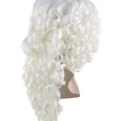 HPO Men's Professional Mens Santa Wig And Full Beard Set | White Merry Christmas Wig | Premium Breathable Capless Cap