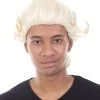 HPO Men's Colonial Founding Father Mens Wig | Historical Character Cosplay Halloween Wig | Premium Breathable Capless Cap