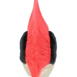 HPO Men's Red And Black Mens Mohawk Wig | Cosplay Halloween Wig | Premium Breathable Capless Cap