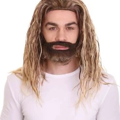 HPO Men's Sea Hero Wig & Beard Set | Cosplay Halloween Wig | Premium Breathable Capless Cap