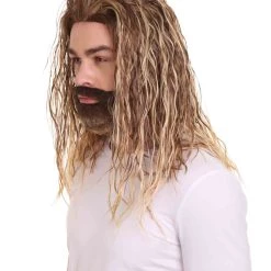 HPO Men's Sea Hero Wig & Beard Set | Cosplay Halloween Wig | Premium Breathable Capless Cap