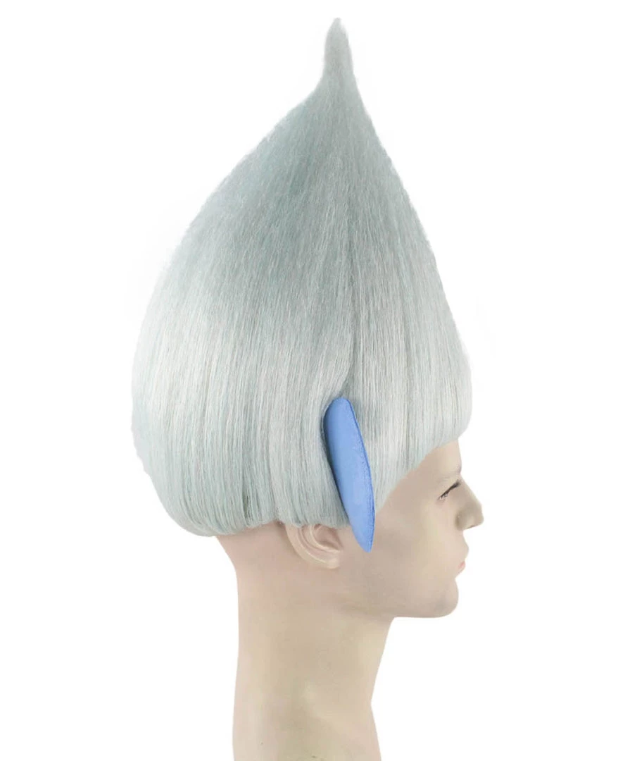 HPO Silver Troll With Ears | Pointy Silver Fairy Wig | Premium Halloween Wig SALE