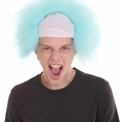 HPO Half Bald Head Mens Short Wig, Grey Men's