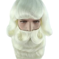 HPO Men's Mens Santa Wig & Beard | Cosplay Halloween Wig | Premium Breathable Capless Cap