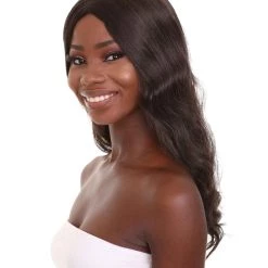 HPO Women's Black Straight Medium Length Imperial Army Wig | Premium Breathable Capless Cap