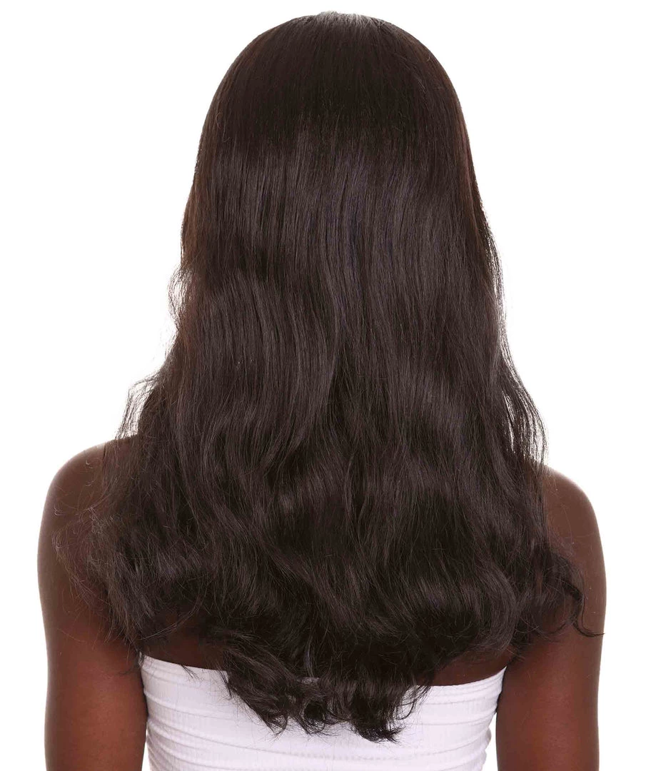 HPO Women's Black Straight Medium Length Imperial Army Wig | Premium Breathable Capless Cap