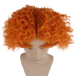 HPO Men Curly Short Orange Wig | Premium Breathable Capless Cap Men's