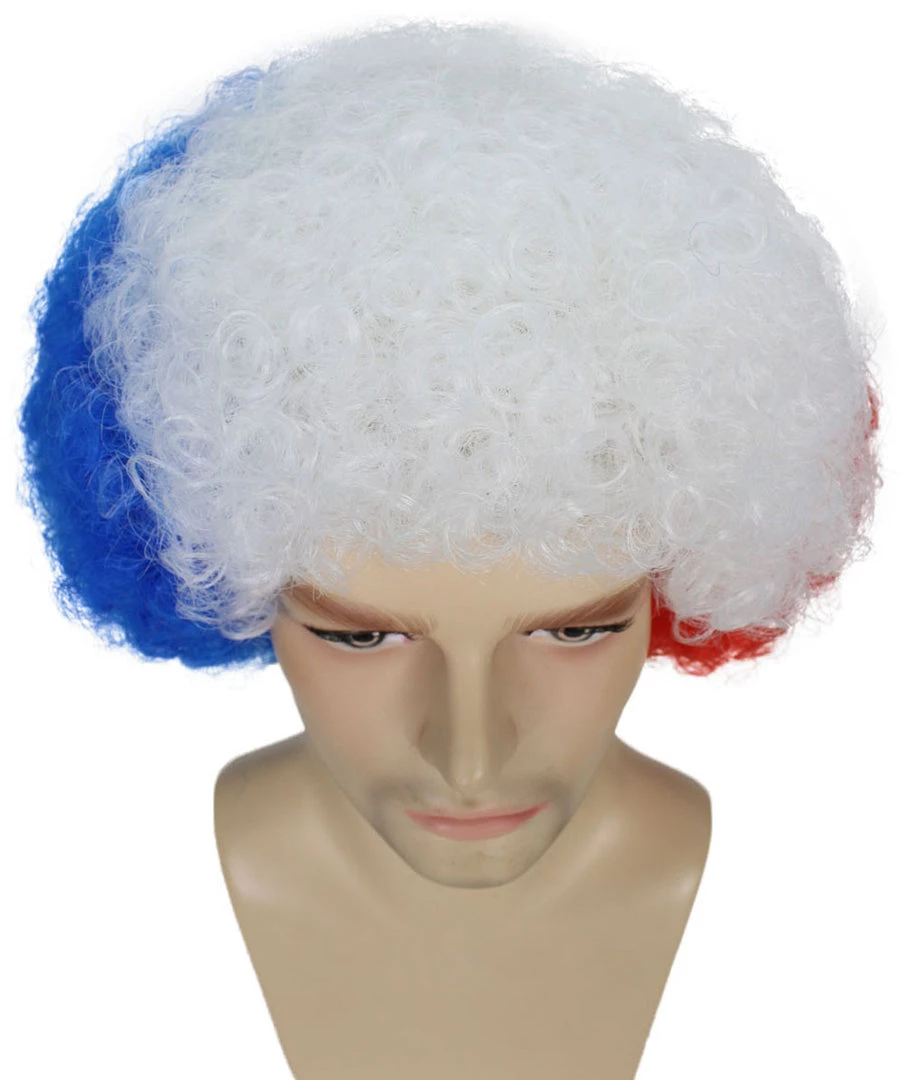 FLAGWIGS SALE Chile Sport Afro Fun Wig | Super Size Blue White Red Wig