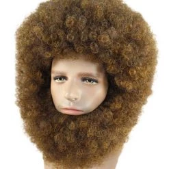 HPO Painter Afro Mens Wig With Full Beard Set | Cosplay Halloween Brown Color Wig | Premium Breathable Capless Cap