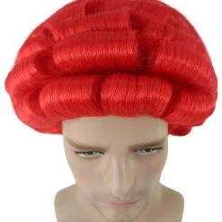 HPO Men's Men Curly Rockstar Wig Red | Premium Breathable Capless Cap