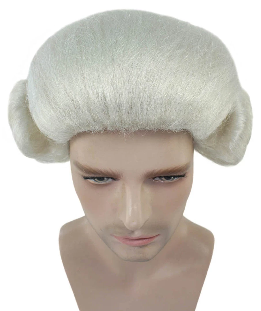 HPO Men's Colonial Short Men White Wig | Premium Breathable Capless Cap