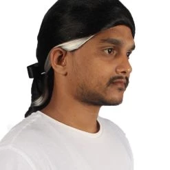 HPO Men's Men Style Rock Star Black Wig | Premium Breathable Capless Cap