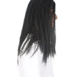 HPO Men's Men Curly Black Long Wig | Premium Breathable Capless Cap