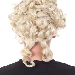 HPO Mens Colonial Judge Wigs | Blonde Historical Wigs | Premium Breathable Capless Cap Men's