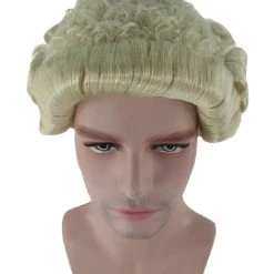 HPO Mens Colonial Judge Wigs | Blonde Historical Wigs | Premium Breathable Capless Cap Men's