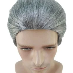 HPO Mens Colonial Blue Lace Grey Wigs | Breathable Capless Cap Men's