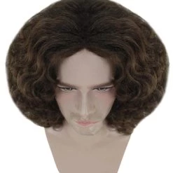 HPO Singer Mens Brown Wig Eurovision Song Contest 2018 | Celebrity Wigs | Premium Breathable Capless Cap