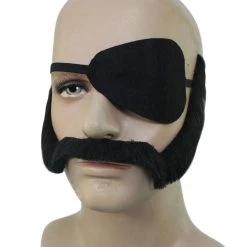 HPO Mens Assasin Black Full Beard With Eye Mask Set | TV/Movie Accessories