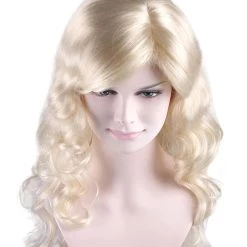 HPO Men's Adult Womens Wig | Curly Long Princess Blonde Cosplay Halloween Wig | Premium Breathable Capless Cap